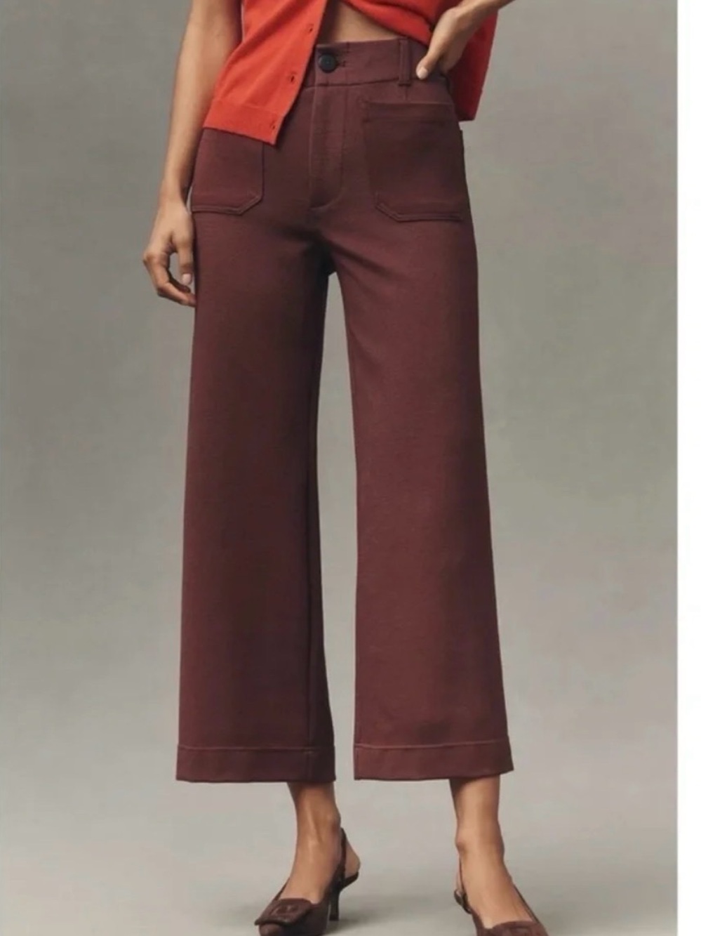 Maeve Anthropologie Colette Knit Cropped Wide Leg Pants NWT